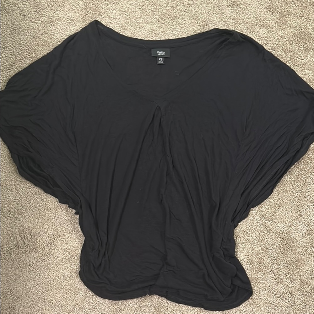 H&M Black Oversized Short Sleeve Blouse